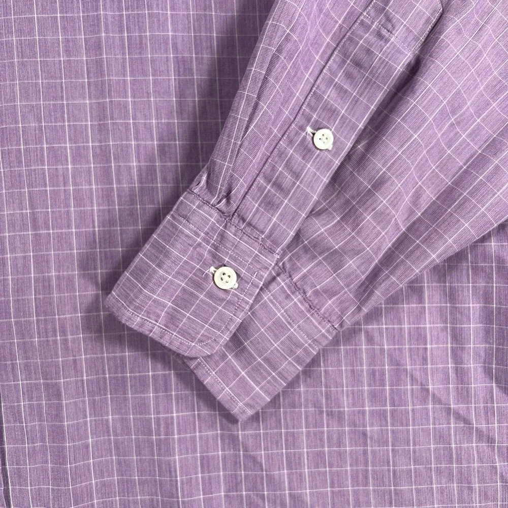 Polo Ralph Lauren Shirt Mens 17 Purple Check Long Sleeve Button Up Andrew Fit